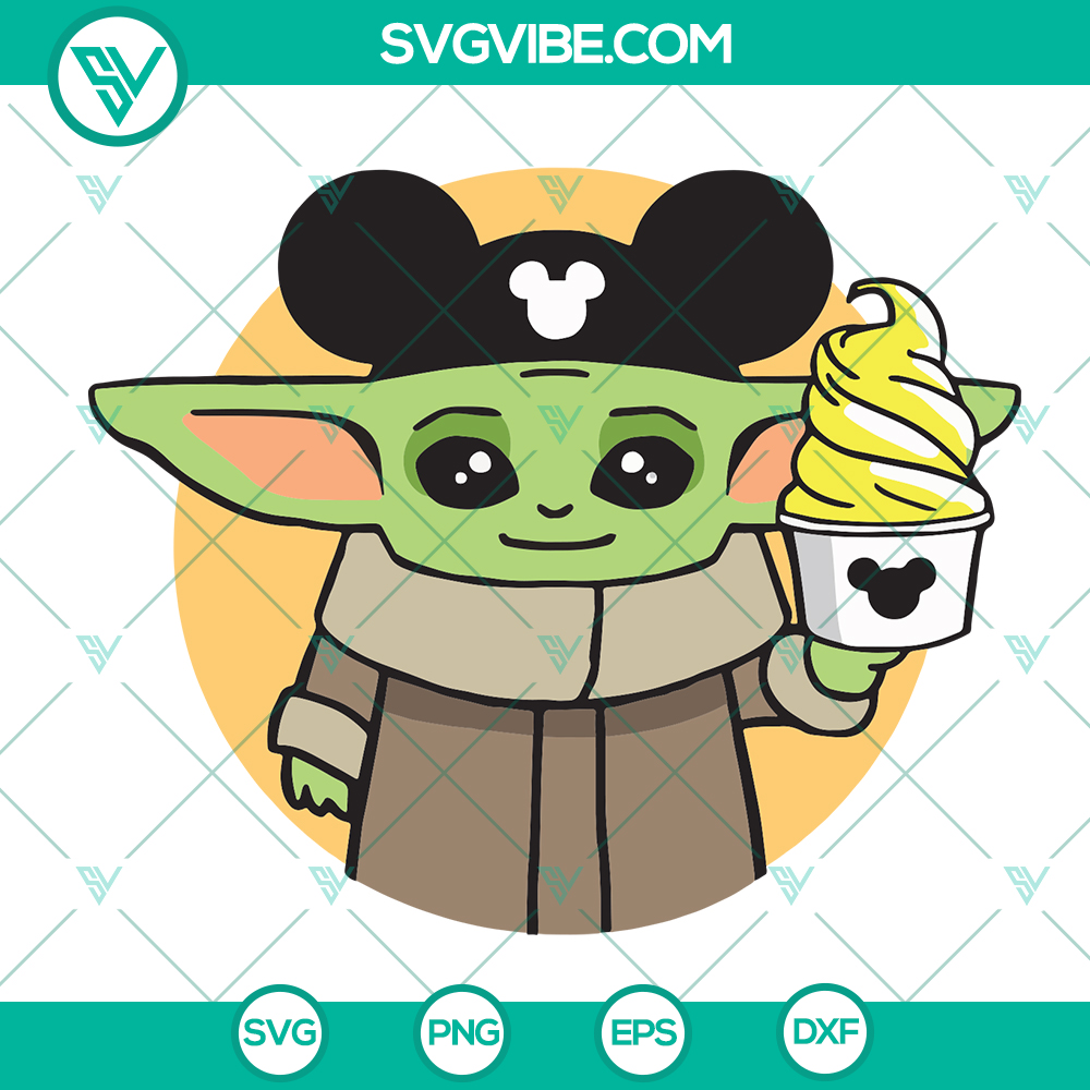 mockup-525604266.jpg Baby Yoda Disney Snack SVG Bundle featuring Mickey Mouse Ears & Icecream - Instant Download perfect for DIY projects.