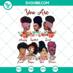 Black Woman SVG design with empowering message "Black Women You Are Amazing". Perfect for instant download.