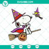 Snoopy Witch Halloween SVG with "Happy Halloween" text for instant download. Ideal for festive crafting projects.