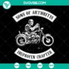 Sons of Arthritis Ibuprofen Chapter SVG featuring Skeleton Ride Motorcycle design and Skull Clipart. Perfect for instant download.