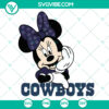 Minnie Mouse Dallas Cowboys NFL football logo shirt design, featuring Minnie Mouse dressed as a cowboy. Ideal for Disney and football fans.