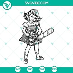 Chainsaw Girl Punk Goth Horror SVG | Horror Character Cut Files Clipart