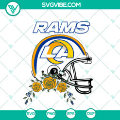Los Angeles Rams helmet SVG design perfect for football team fans & Super Bowl enthusiasts.