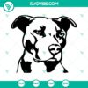 Pitbull dog silhouette SVG cut file with PNG digital design for crafting projects.
