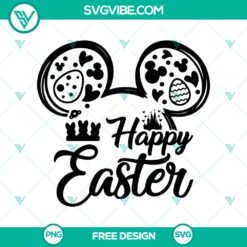 Easter-themed Mickey Mouse head SVG cut file design for free. Perfect for Disney holiday crafts.