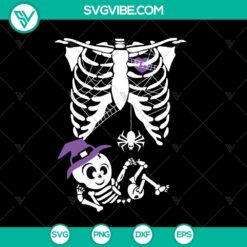 Pregnant skeleton Halloween witch SVG cut files for Cricut - instant download, ideal for spooky crafting projects.