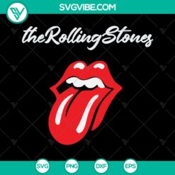 Rolling Stones Lips SVG featuring animal lover theme, luscious tongue lips, red lips vector, ideal for Silhouette, Cricut, vinyl decals.