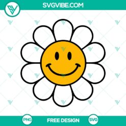 Smiley Face Flower SVG Cut File &ndash; Free Download