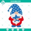 American patriotic gnome SVG cut file with stars, perfect for Independence Day crafts.
