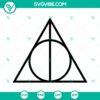 Harry Potter Deathly Hallows decal cut files in SVG, PNG, and DXF formats for DIY crafts and projects.