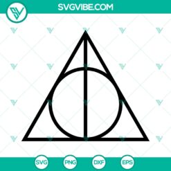 Harry Potter Deathly Hallows decal cut files in SVG, PNG, and DXF formats for DIY crafts and projects.