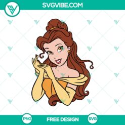 Free Belle SVG cut file - Classic Disney Princess design for crafting projects.