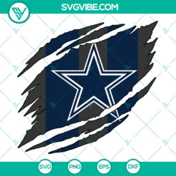 Dallas Cowboys NFL torn SVG featuring football teams design perfect for Super Bowl fans, instant download available.