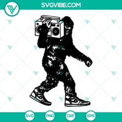 Bigfoot themed SVG bundles for radio and music designs, digital cut files for download.