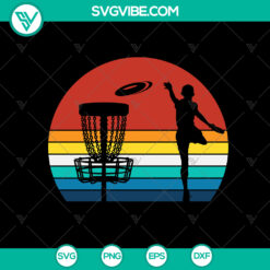 Retro Disc Golf SVG Design - Instant Download for Cricut &amp; Frisbee - DXF &amp; PNG Files