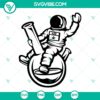 Astronaut smoking weed in space SVG clipart design, instant download for cannabis enthusiasts.