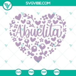 Abuelita Floral Heart SVG perfect for Mother's Day shirt design, with beautiful flower patterns and vibrant colors.