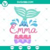 Mermaid SVG summer cut files for girls vacation and birthday baby beach clipart, suitable for Cricut and Silhouette design projects.