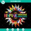 Hispanic heritage month design with sunflower, flags of Latino countries, and immigrant power theme. Ideal for sublimation prints.