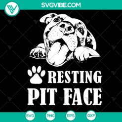 Resting Pit Face Pitbull Dog Animals Pet SVG - Instant Download
