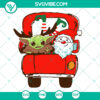 Baby Yoda Santa & Santa Claus Truck Christmas SVG design for instant download, perfect for holiday crafting.