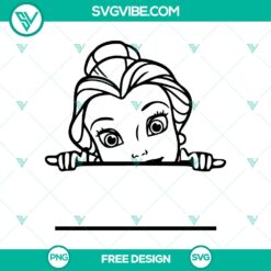Free Belle Monogram SVG cut file - personalized princess design for crafts such as shirts, mugs, and more.