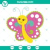 Colorful cartoon butterfly SVG bundle with butterflies clipart designed for Cricut and Silhouette machines.