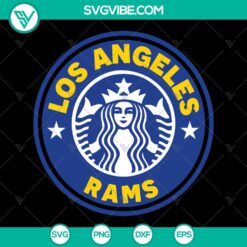 Los Angeles Rams Starbucks wrap SVG featuring sporty Rams and NFL coffee design. Perfect for Rams fans and football enthusiasts.