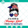 America SVG Trump Girl 4th of July Patriotic design for instant download, perfect for Independence Day celebrations.