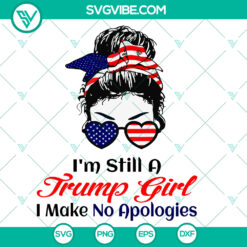 America SVG Trump Girl 4th of July Patriotic design for instant download, perfect for Independence Day celebrations.