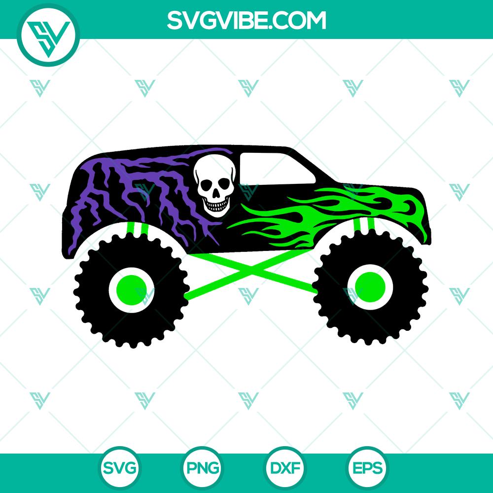 mockup-71771357.jpg Black monster truck skull flames lightning layered SVG design, ideal for instant download. Bold and edgy graphic for customization.