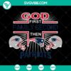 God First Family Second Patriots SVG Sport Logo Bundle featuring New England Patriots design for instant download.