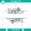 Floral monogram SVG cut file with free decorative design of flowers and initials for digital crafting projects.
