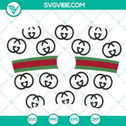 Starbucks cold cup wrap featuring trending Gucci design in SVG format for digital use.