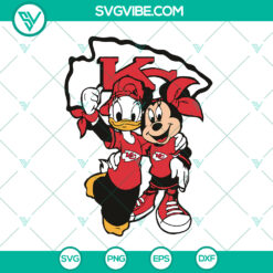 Daffy Minnie Kansas City Chiefs Football SVG design perfect for Disney NFL sports fans, available for instant download.