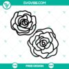 Free elegant floral SVG cut file with outline roses design for digital crafting projects.