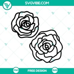 Outline Roses SVG Cut File – Free Elegant Floral Design
