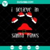 Santa Paws SVG cut files for instant download - perfect for Christmas crafts, with Santa hat and paw print design.