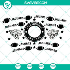 Jacksonville Jaguars Starbucks cup wrap SVG with football theme. Ideal for sports fans. Instant download design.