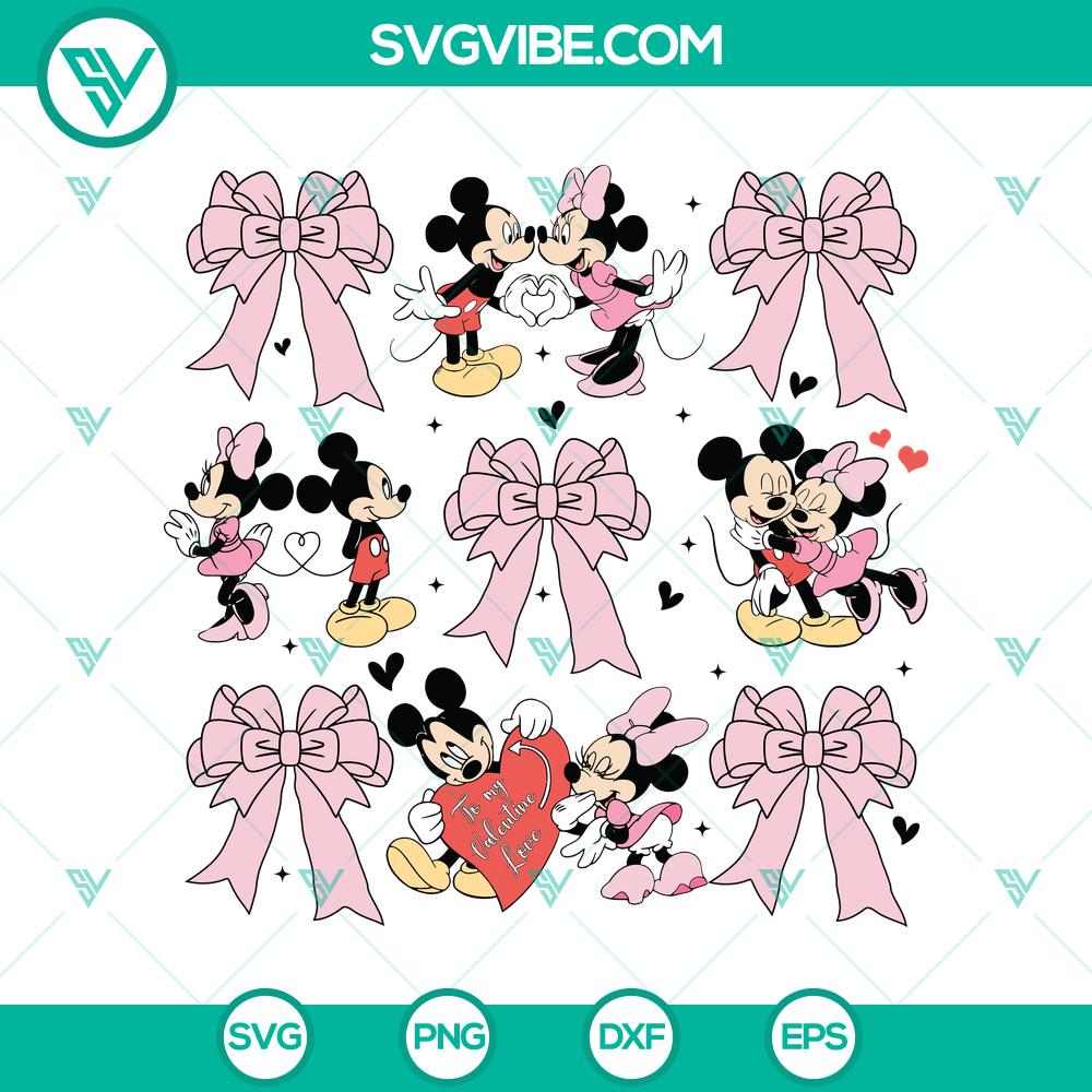 mockup-744773443.jpg Pink Bow Coquette Mickey & Minnie Valentine’s Day SVG DXF EPS PNG design with heart, perfect for Valentine's crafts.