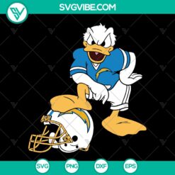 Los Angeles Chargers Donald Duck themed Super Bowl NFL team SVG design.