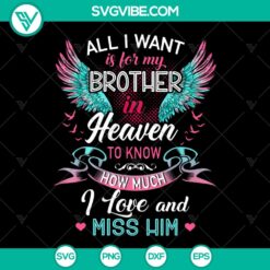 Friend SVG & Brother in Heaven PngAngel Wings - Love & Miss Him Png Sublimation Print