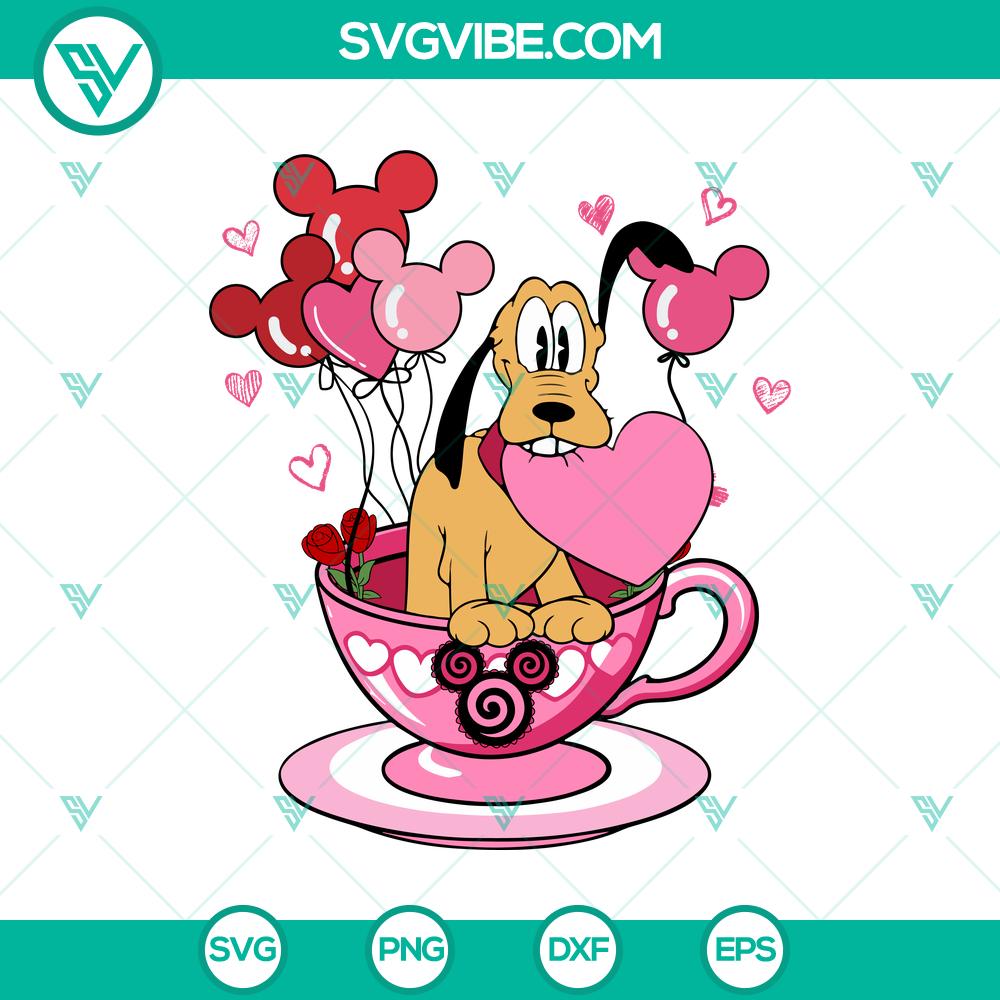 mockup-751358403-1.jpg Disney Pluto Valentine balloon and tea cup SVG design with DXF, EPS, and PNG formats for crafting.