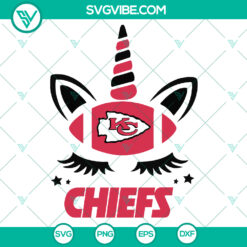 Kansas City Chiefs unicorn SVG with NFL team logo, perfect for football fans and Super Bowl supporters.