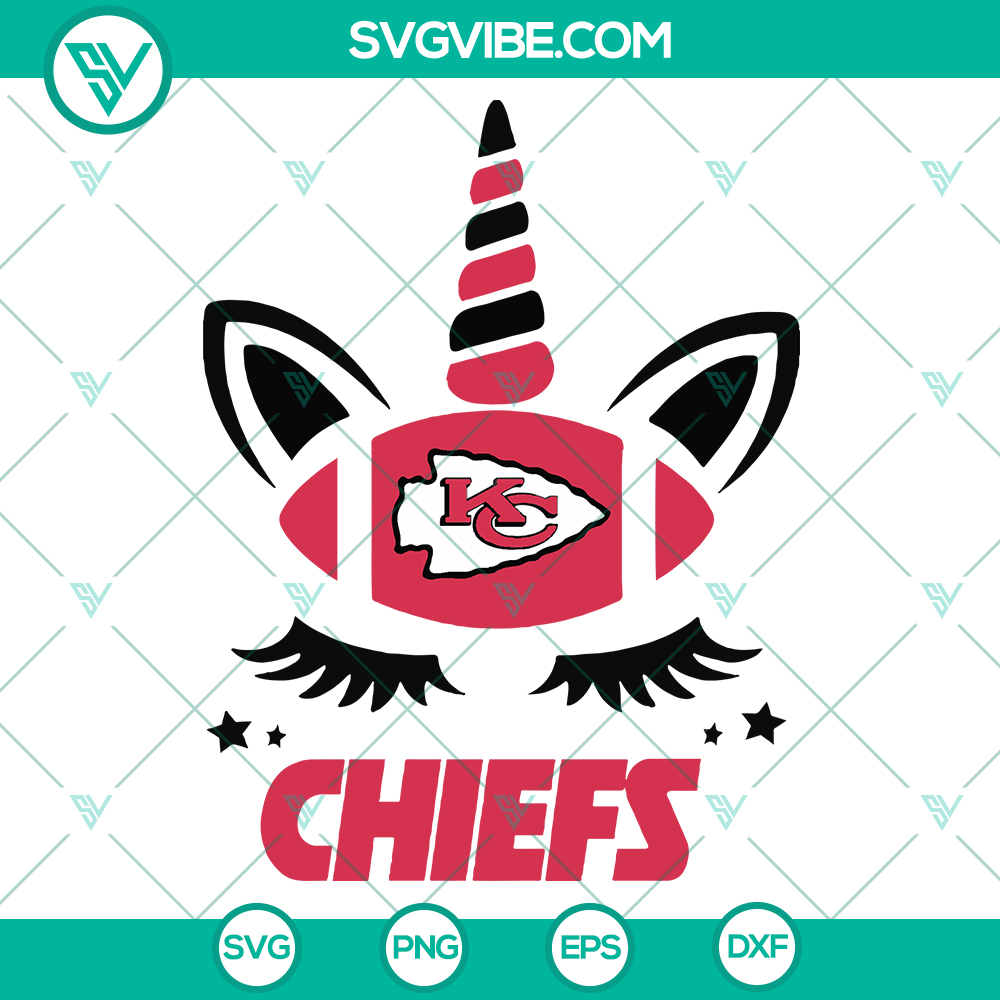 mockup-751443010.jpg Kansas City Chiefs unicorn SVG with NFL team logo, perfect for football fans and Super Bowl supporters.