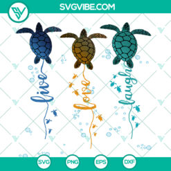 Turtle trio SVG design for ocean lovers gift, ideal for sublimation print - animals PNG illustration.