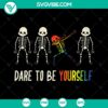 Cute skeleton LGBT pride digital design for instant download in SVG, PNG, DXF, and EPS formats. Unique and colorful, dare to be yourself.