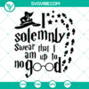 Harry Potter witch hat footprints SVG design with "Solemnly Swear No Good" theme, perfect for crafting projects.
