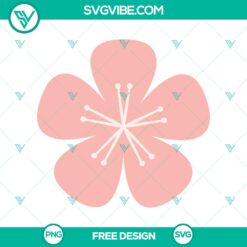 Cherry Blossom Flower SVG Cut File, elegant and free design for digital crafting projects.