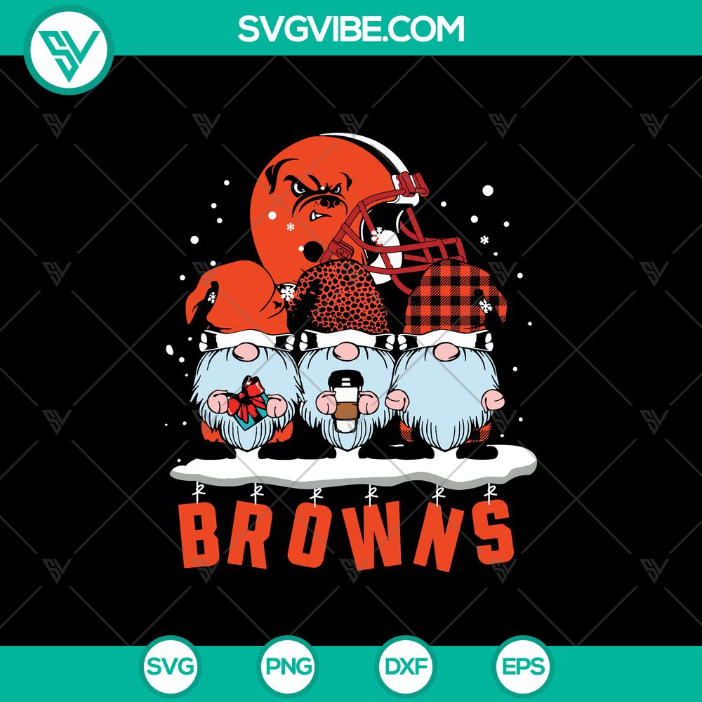 Cleveland Browns Gnomes SVG | NFL Team Logo Super Bowl SVG Cleveland Browns gnomes SVG with NFL team logo for Super Bowl fans. Bold and unique football design for crafting projects.